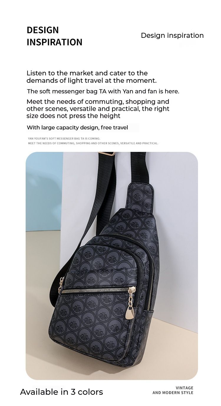 Chest Bag, New Arrival Fashionable And Simple European And American Retro Style Women's Bag, Classic And Versatile Crossbody Bag._voghion.com