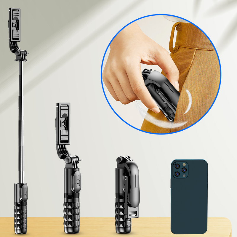 Tripod with detachable wireless remote control, mini 4-in-1 expandable portable selfie stick and mobile phone_voghion.com