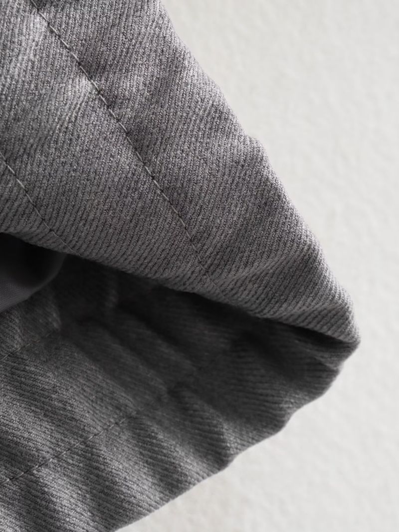Női ruházat Tavaszi és őszi niche sokoldalú szürke hajtókás kabát_voghion.com