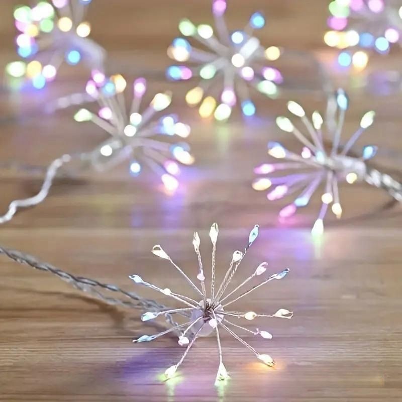 Luci solari a LED per fuochi d'artificio, 10 luci a stringa in filo di rame per Natale, giardino, patio e decorazioni per esterni, bianco caldo/colorato, impermeabili IP44_voghion.com