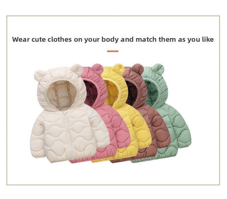 Autumn And Winter New Children's Jacket Lightweight Down Cotton Coat Baby Outerwear Solid Color_voghion.com