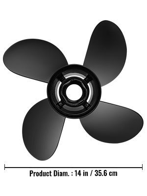 VEVOR Outboard Propeller, Replace For OEM 48-8M0084495, 4 Blades 14\" X 19\" Aluminium Boat Propeller, Compatible With 135-300HP 2-Stroke & 4-Stroke Outboards, Alpha&Bravo I Stern-Drives, RH_voghion.com