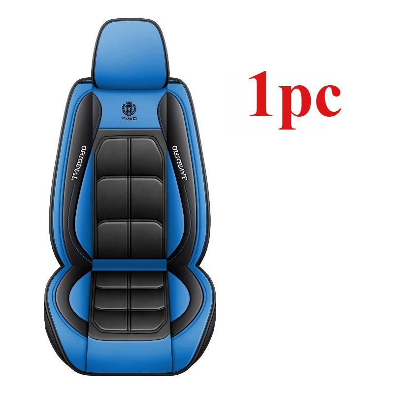 1pc Premium PU Leather Universal Fit Car All-Season Protector Mat With Soft Cushion Full Package Seat Cover_voghion.com