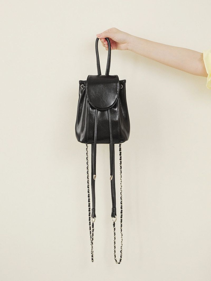 2024 Nuova borsa a catena in argento per studentessa universitaria, mini zaino piccolo con coulisse_voghion.com