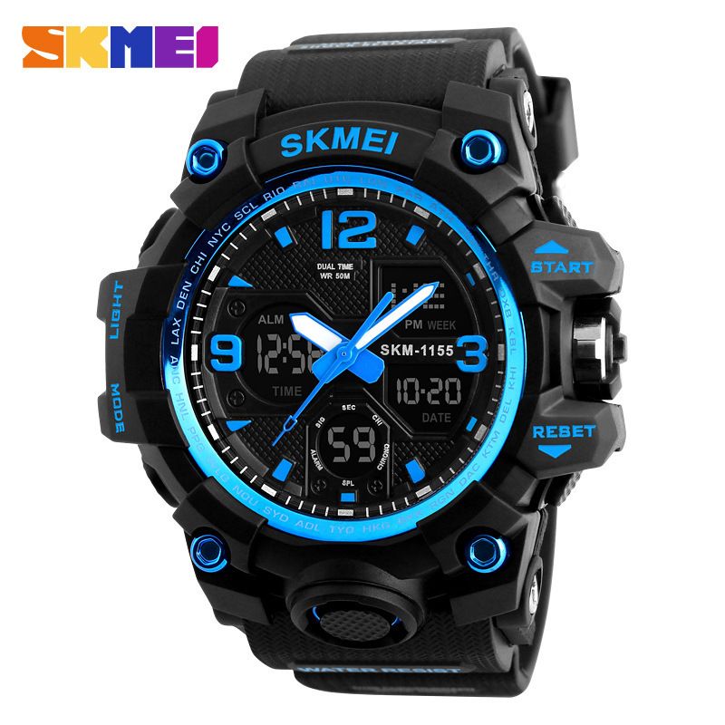 Shikemei Men's Waterproof Multifunctional Large Dual Display Electronic Outdoor Sports Watch For Men_voghion.com