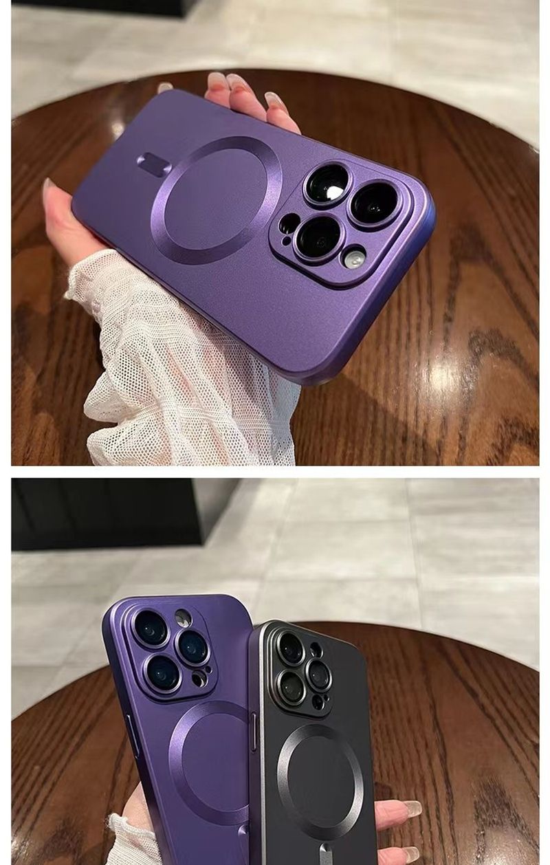 Mag Safe Matte Phone Cases For IPhone 11 13 12 14 15 Pro Max Plus Luxury Magnetic Shockproof Case Camera Lens Protector Cover_voghion.com