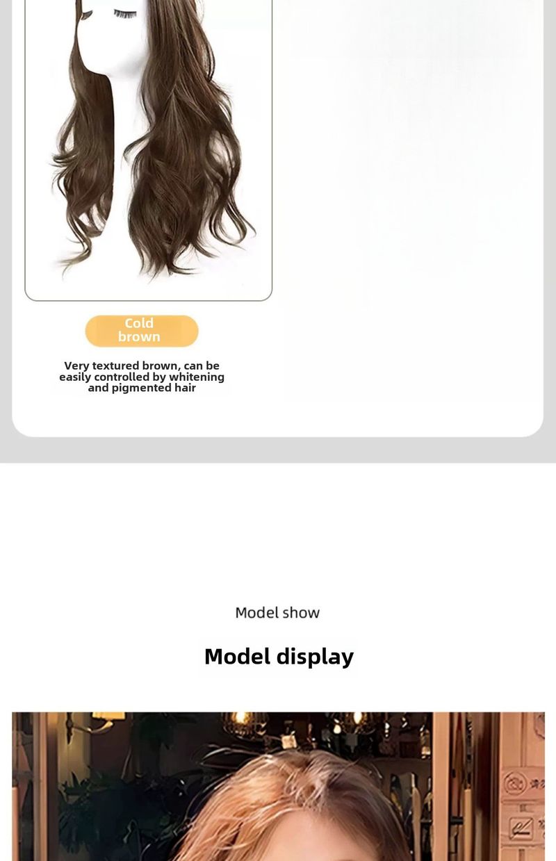 Parrucca da donna con capelli lunghi e ricci, pezzo unico, alto livello, francese, riccio, soffice, aumento invisibile, pezzo di estensione dei capelli senza soluzione di continuità_voghion.com