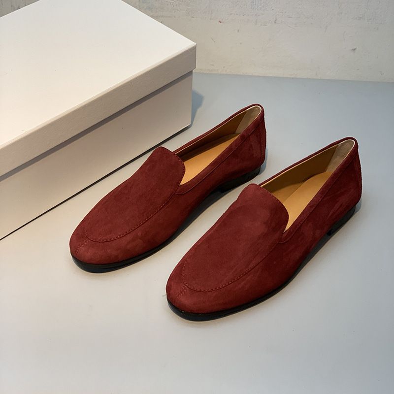 Autumn Row Atmungsaktive Vielseitige Kaschmir-Loafer, Bequeme Und Faule Schuhe, Runde Zehen Flache Sohle Single Kick Schuhe Für_voghion.com