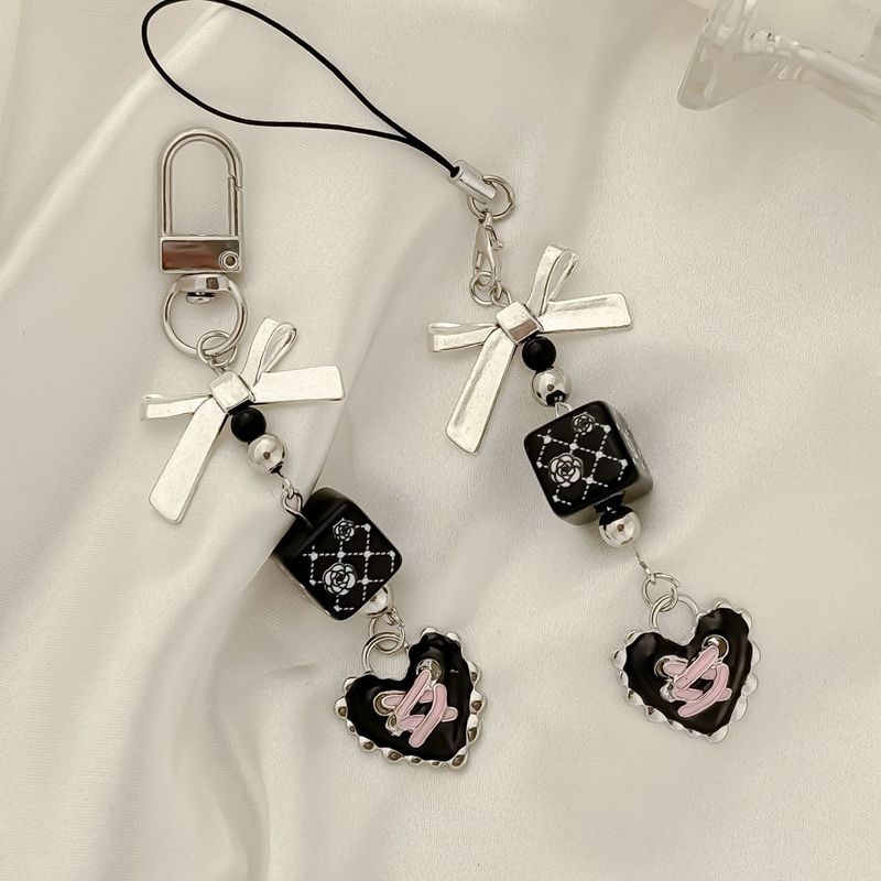 Süße, coole Y2K-Handykette mit herzförmiger Schleife, personalisierter Taschenanhänger, CCD-Headset, Geldbörse, Schlüsselanhänger_voghion.com