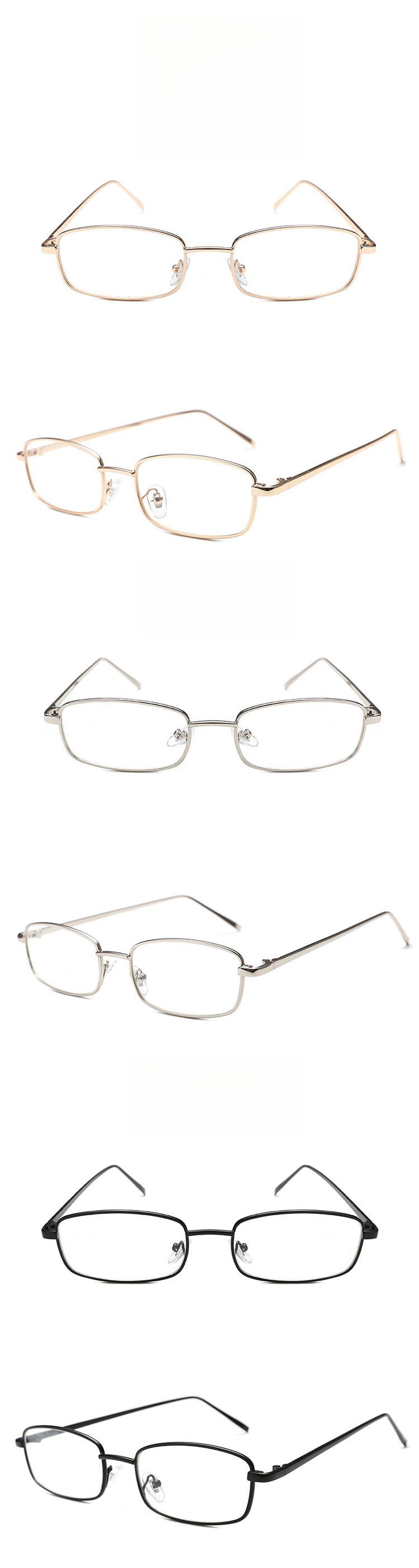 temperance Style Gold Wire Glasses, Rectangular Narrow Frame For Men And Women, Suitable For The Prevention Of Myopia_voghion.com