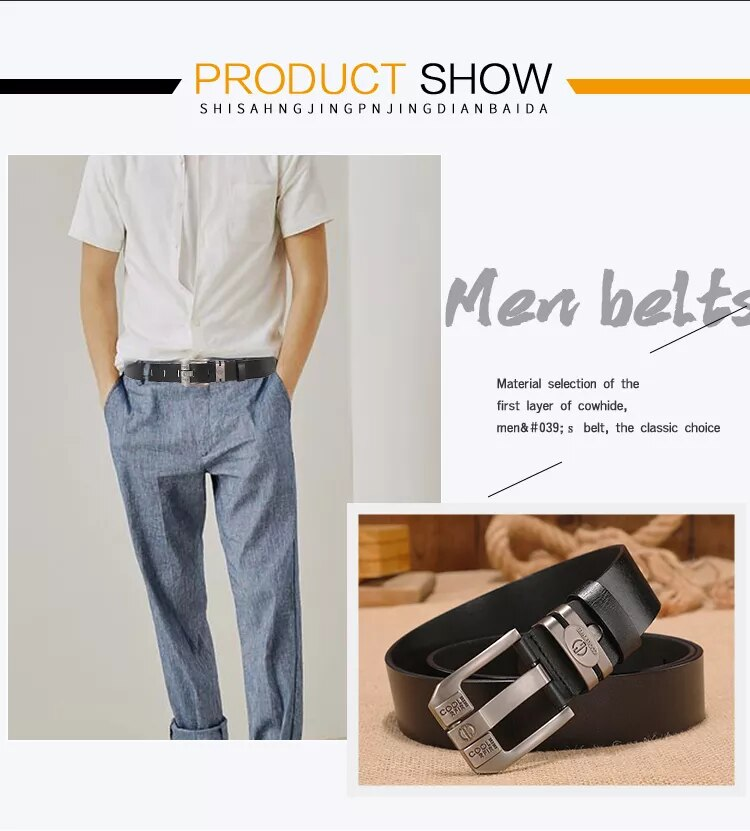 HOT Genuine Leather Cowboy Wide High Quality Buckle Belts for Men Brand Leisure Vintage Jeans Strap HQ225_voghion.com