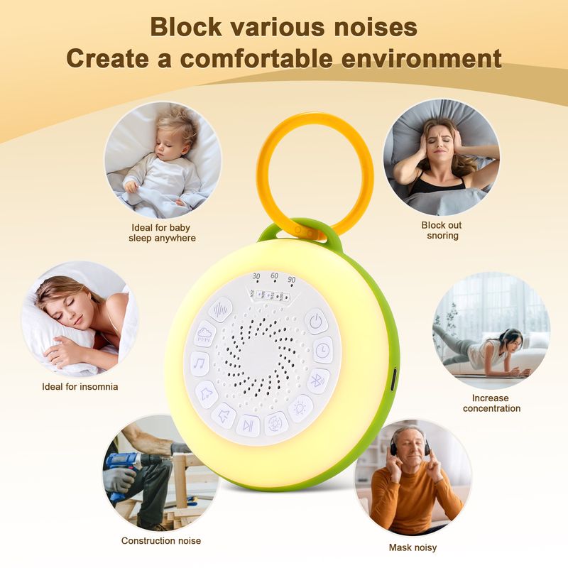 White Noise Machine Bluetooth Soothing Baby Music Bluetooth Speaker Sleep Aid Sleep Instrument Soothing Sleep Artifact_voghion.com