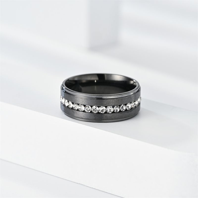 fashion new special double step matte circle diamond full diamond ring home source_voghion.com