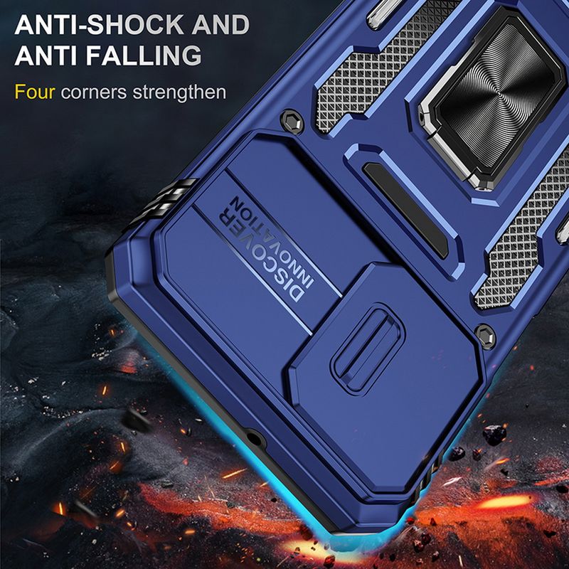 Slid Camera Protect Case For Moto G55 G84 G54 G24 Power G14 G04 G04s G53 G23 G13 E14 E13 G32 Armor Metal Ring Holder_voghion.com