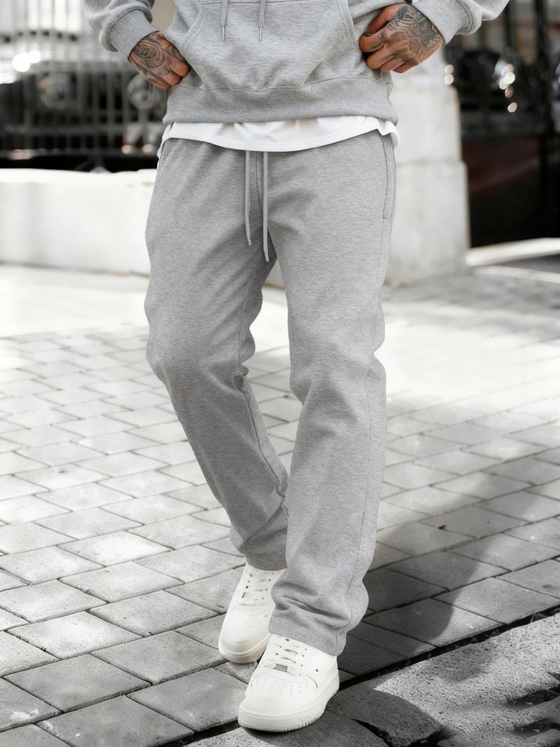 Herren-Jogginghose mit Fleecefutter – Dicke Winter-Jogginghose mit Stretch (Hellgrau, Dunkelgrau, Schwarz) – Bequeme Passform, mittelhoher Bund, S–XXL_voghion.com