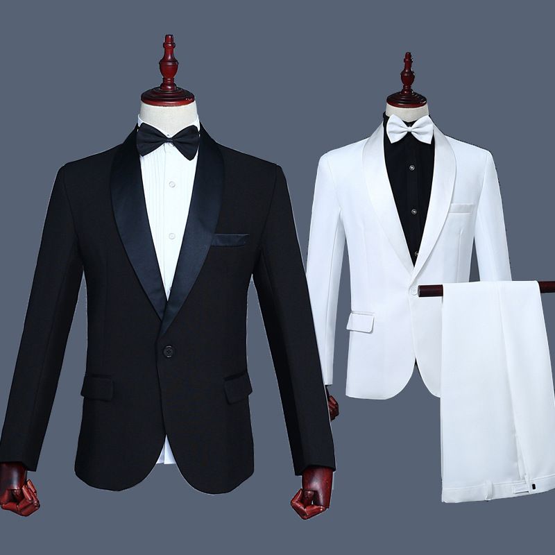 Terno masculino CT com gola verde de frutas, estilo ocidental, para cantor, conjunto de manga comprida, palco, foto em preto e branco_voghion.com