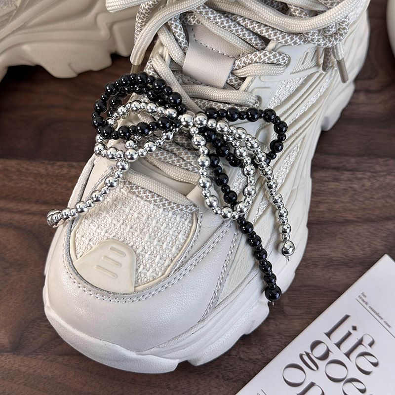 Hochwertiger Perlen-Schleifen-Kreis-Quasten-Schuhschnallen-Anhänger, modisches Schuhzubehör im kleinen Duftstil_voghion.com