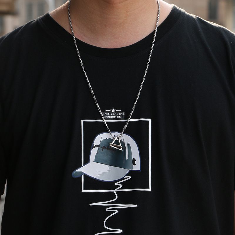 Collana geometrica per coppia, stile cool, hip-hop, uomo e donna, semplice, trendy, versatile, creativo, celebrità di Internet._voghion.com