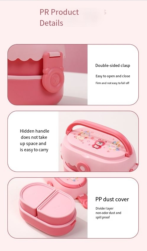 Dopamine Lunch Box Student Lunch Box Office worker Double-layer compartment fresh-keeping box Microwave Heating Lunch Box_voghion.com