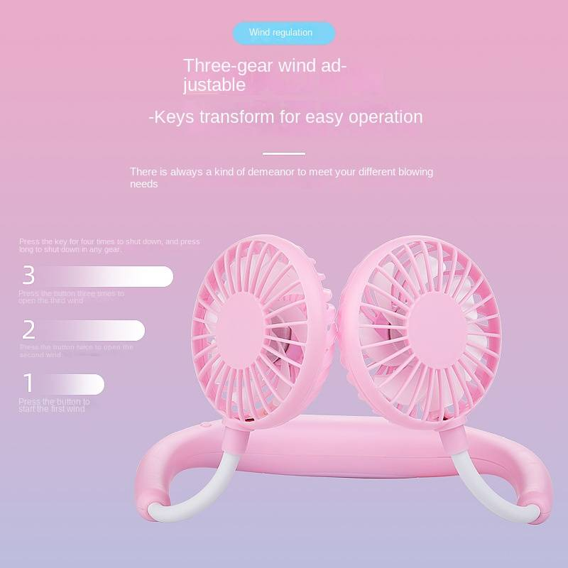Ventilatore da collo - Collo, portatile, illuminato, profumato, 1200 mAh, placcatura a 3 velocità, materiale spray, aria di raffreddamento ricaricabile_voghion.com