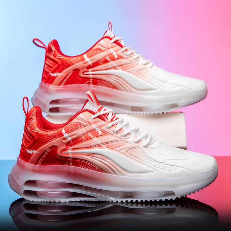 Zapatos de verano transpirables para hombre, nuevos zapatos deportivos casuales para correr para adolescentes con amortiguación de aire, zapatos para correr en blanco y negro_voghion.com