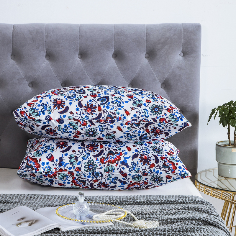 Silky Satin Pillowcase Printed Satin Pillowcase,Similar To Silk Pillowcase, Pillow Case For Sleeping Women With Envelope Closure_voghion.com