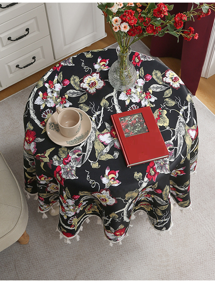 Set di tovaglie floreali - Tovaglia rotonda e rettangolare impermeabile in 100% poliestere per sala da pranzo, caffè e tè (varie misure/colori)_voghion.com