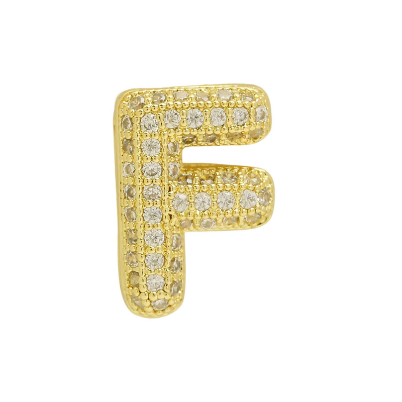 Pulseira feminina com pingente de letras em formato de bolha e zircônia cúbica, corrente ajustável banhada a ouro 18K para um visual moderno e estiloso, pulseira faça você mesmo com letras de zircônia_voghion.com