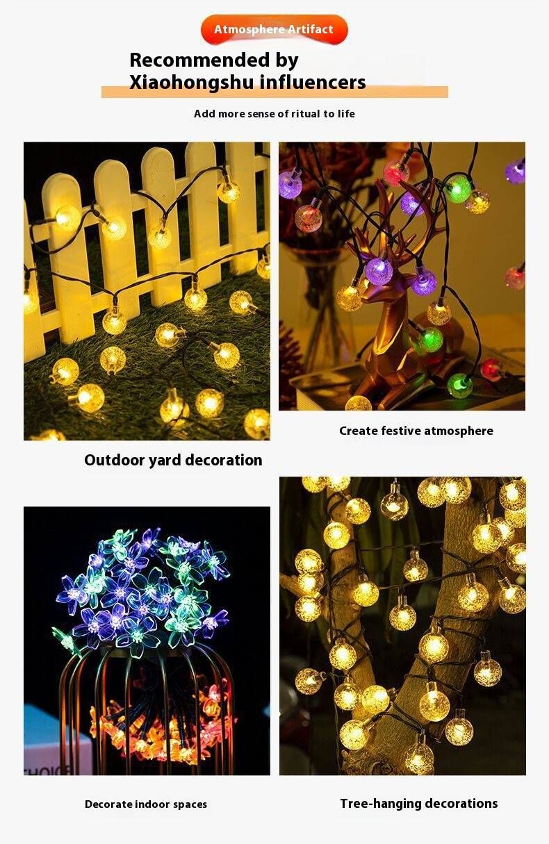 Solar-Powered LED Fairy Lights For Outdoor & Indoor Decor, 8 Modes With Remote Control, Waterproof IP42_voghion.com