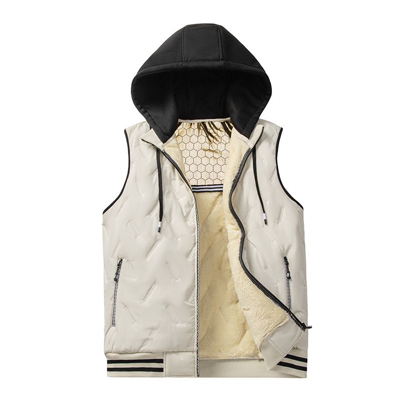 Gilet in grafene foderato in pile da uomo con cappuccio – Gilet termico invernale imbottito per abbigliamento outdoor e urbano (5 taglie, 3 colori)_voghion.com