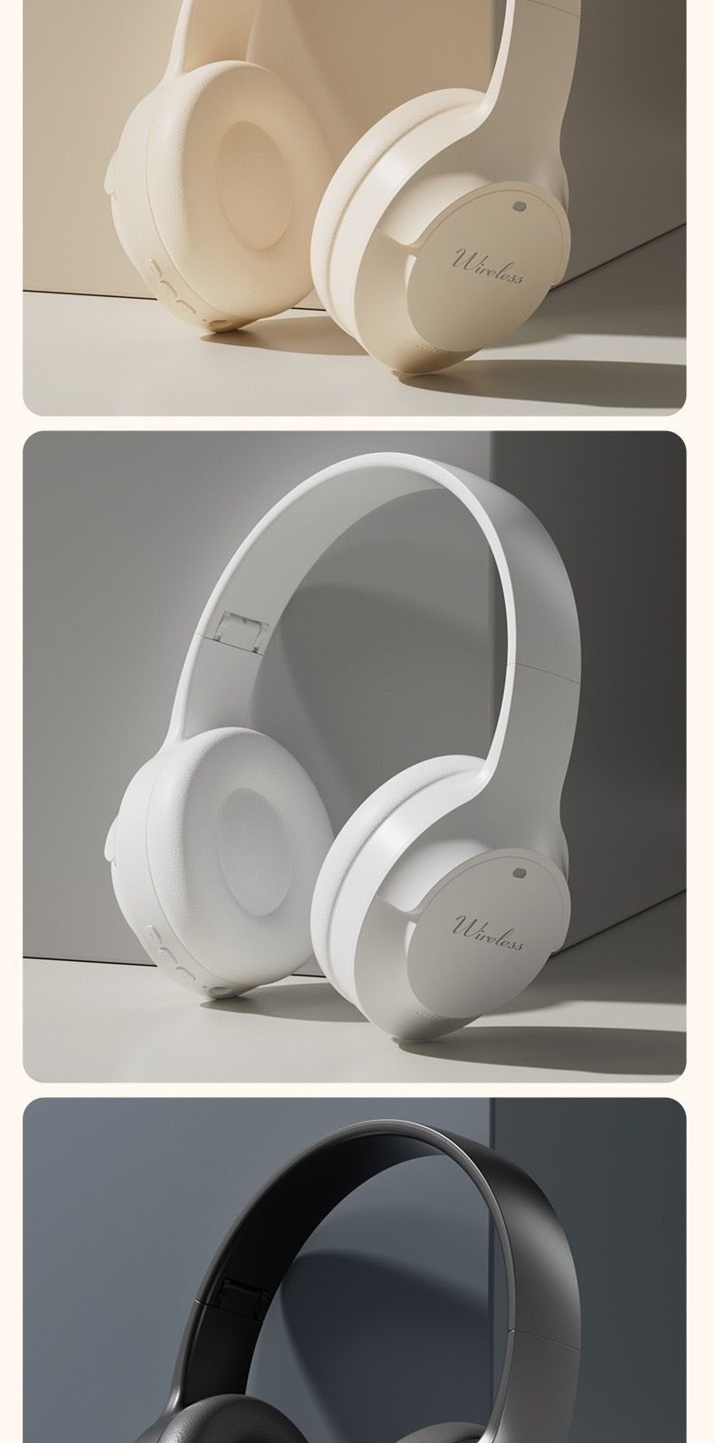 Nowe bezprzewodowe słuchawki Bluetooth, mocowane na głowie, z mocnym basem i redukcją szumów, gry e-sportowe, z mikrofonem, długie_voghion.com