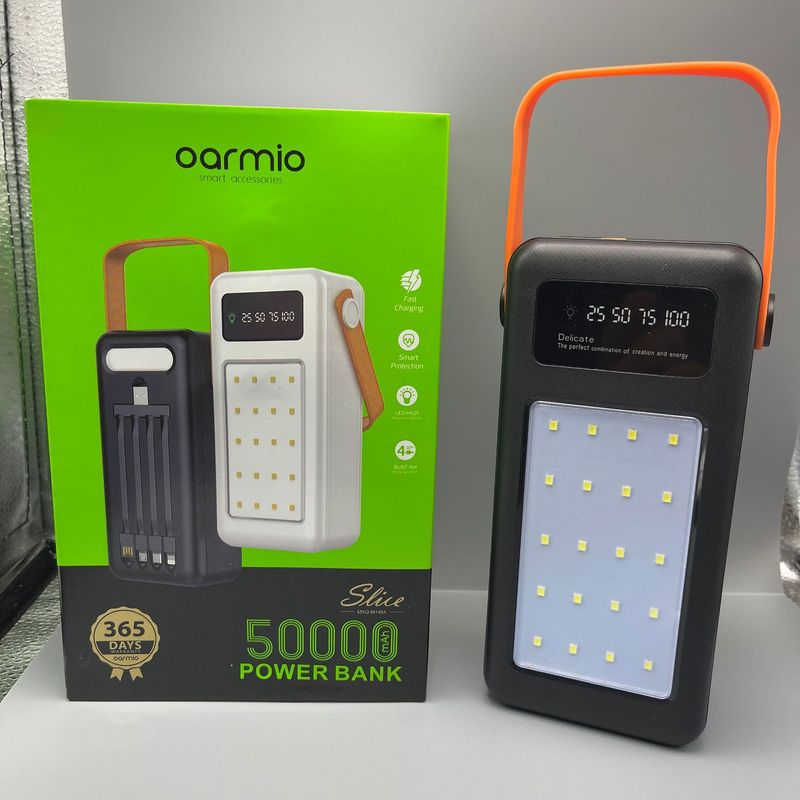 Power Bank Oarmio Große Kapazität 120000 MAh Eingebaute Vier-Draht-Mobile-Powerbank Mit Campinglicht Tragbare Power Bank_voghion.com
