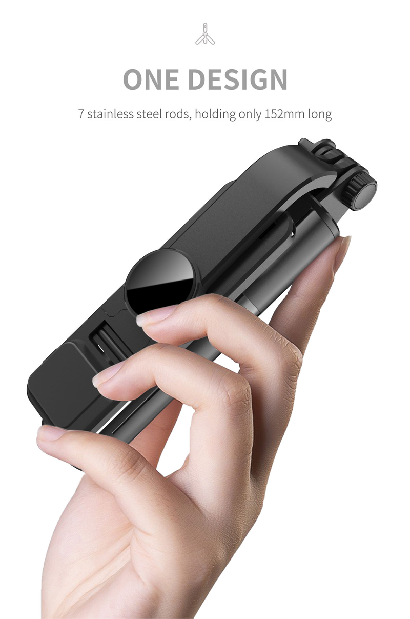 Trípode con disparador automático y luz de relleno, trípode con control remoto, teléfonos inteligentes iPhone y Android_voghion.com