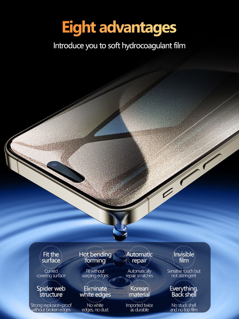 3PCS Volle Abdeckung Screen Protector Für IPhone 16 Pro Max Hydrogel Film Für IPhone 15 11 14 Pro Max 16E plus 12 13 Mini Weichen Film_voghion.com