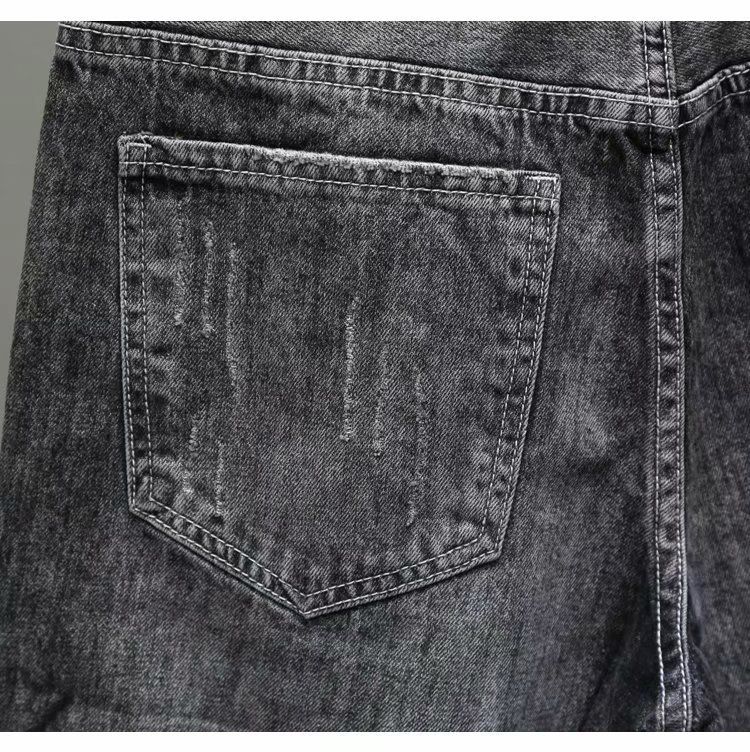Short en denim perforé, capris en détresse de marque d'été, pantalon de mendiant personnalisé, pantalon polyvalent pour hommes à la mode_voghion.com
