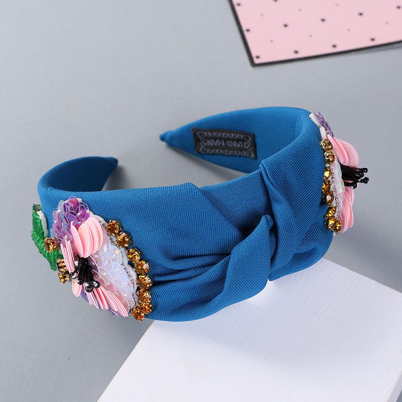 Franséischen Stoff Schleife Broderie Diamant Kappband Villsäitegt Séiss Danzparty Runway Kappschmuck_voghion.com