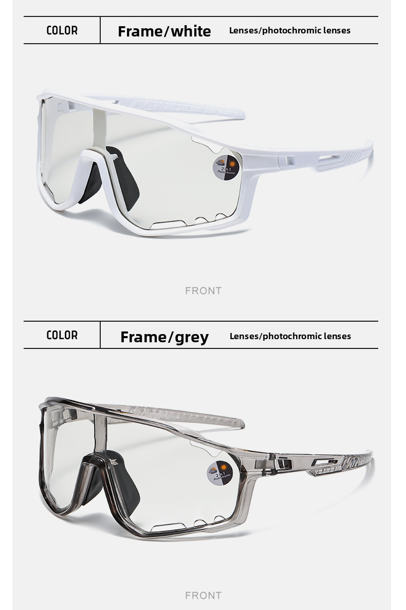 Outdoor Cycling New Frame Intelligent Photosensitive Color Changing Windproof Dustproof Goggles Sunglasses_voghion.com