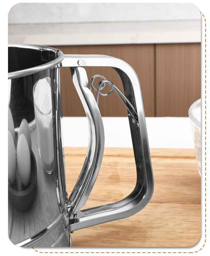 Handheld Halbautomatische Haushalts Edelstahl Backen Hilfs Werkzeug Mehl Filter Zucker Pulver Sieb_voghion.com