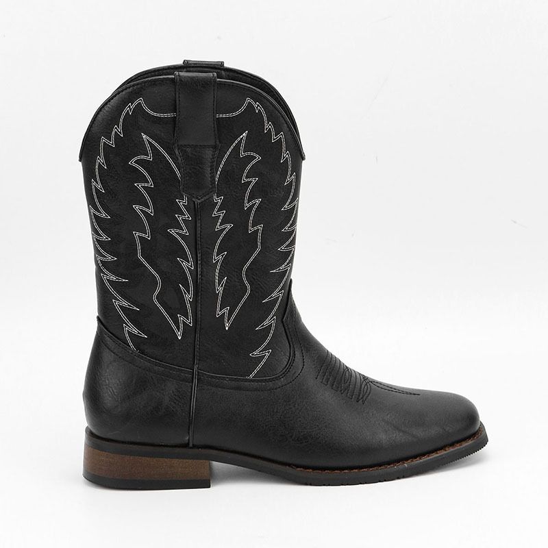 Ghete de cowboy western, pantofi bărbătești cu vârf pătrat, produse noi recomandate pentru 2025_voghion.com