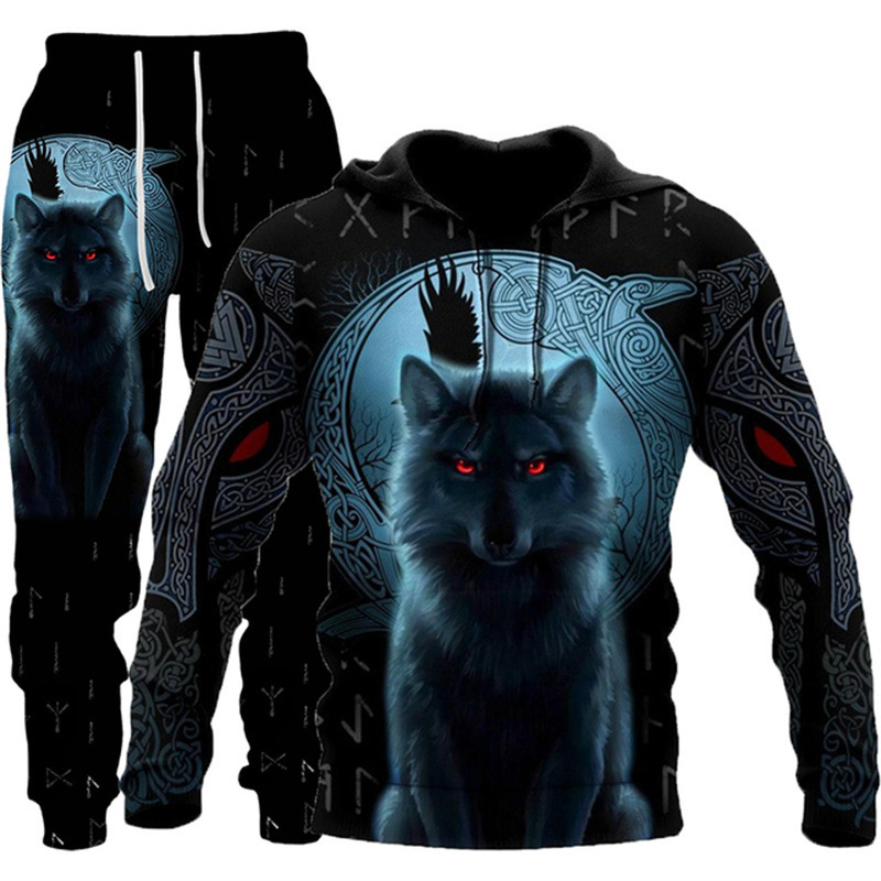 Neues Set 3D-Animal-Print-Kapuzenpullover für trendige Herrenpullover_voghion.com