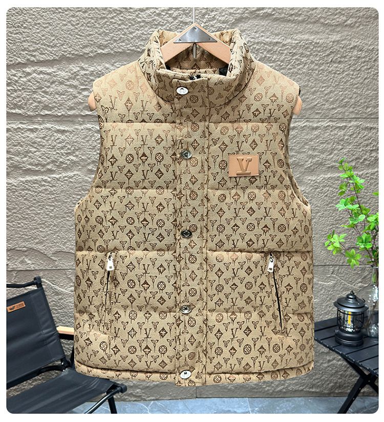 Chaleco acolchado unisex: capa de invierno a juego para parejas (tallas L-4XL, relleno de algodón, básico para ropa urbana)_voghion.com