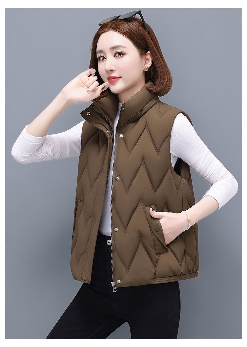 Gilet matelassé pour femme avec capuche amovible, veste d'hiver légère et chaude sans manches, doudoune décontractée pour petites et grandes tailles, coque en polyester_voghion.com