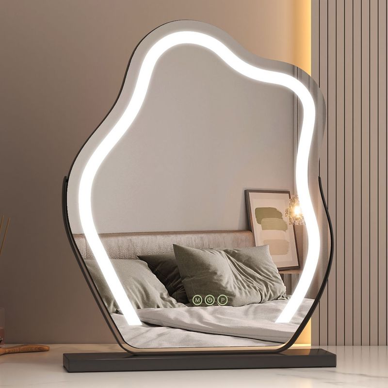 EMKE Vanity Make Up Mirror With LED Lights Stand Hollywood Dressing Table Mirror_voghion.com