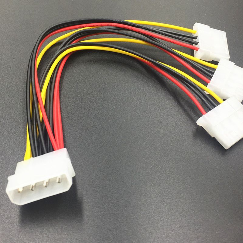20cm Big 4-pin 1-to-3 Male to Female IDE Molex Power Extension Cable Adapter Cord for Computer PC_voghion.com