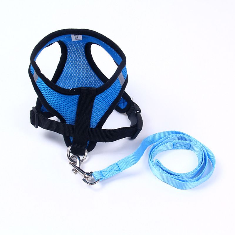 Vest-Style Pet Set Leash Breathable Mesh Dog Harness_voghion.com