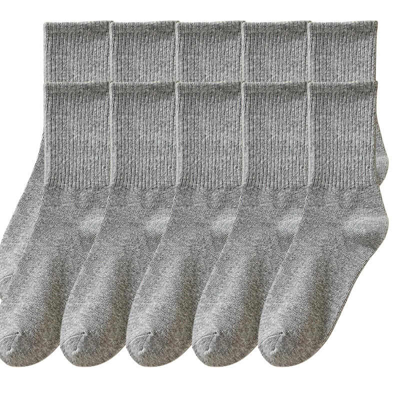 10 Pairs Of Socks Women's Mid-autumn And Winter High Socks Pure Color Couple High-top Socks Men's Long Socks_voghion.com