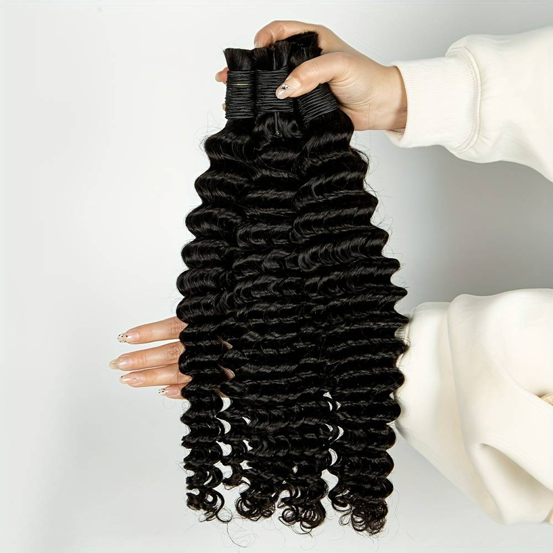 Capelli veri 100% capelli umani capelli ricci profondi confezione da 2 pezzi totale 100 g 50 g/pz_voghion.com