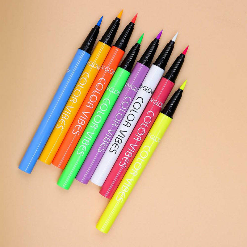 Eyeliner fluorescente colorato di Halloween, eyeliner liquido opaco e luminoso, pittura per il viso, impermeabile e resistente al sudore, lunga durata, asciugatura rapida_voghion.com