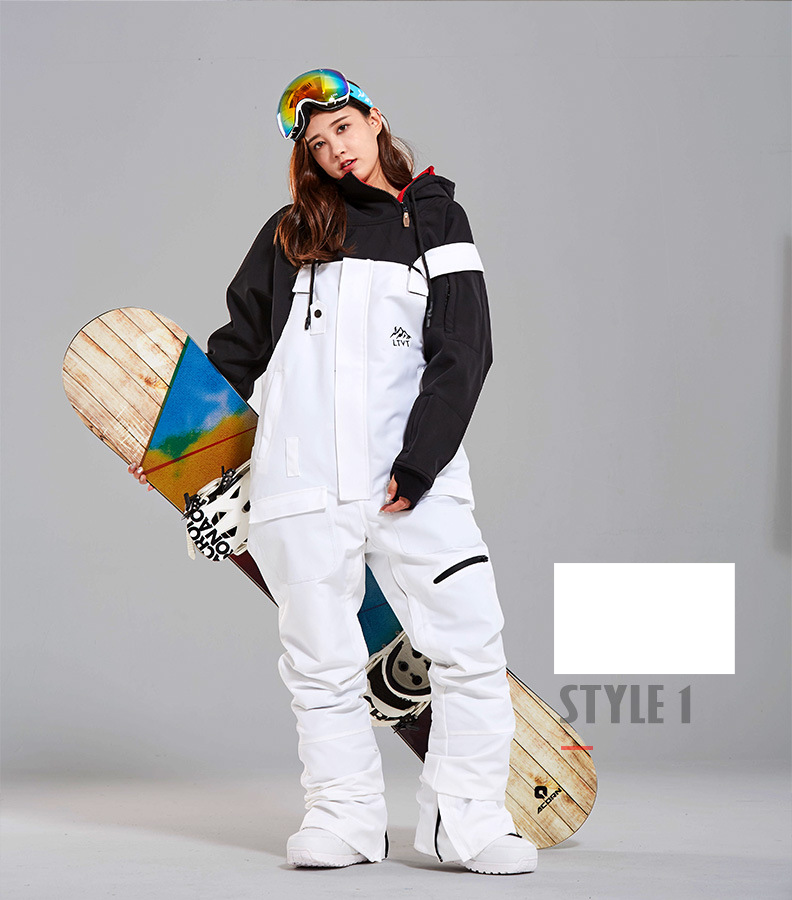 Ski overalls Snowboard double board waterproof black ski winter ski indoor skiing new snow pants_voghion.com