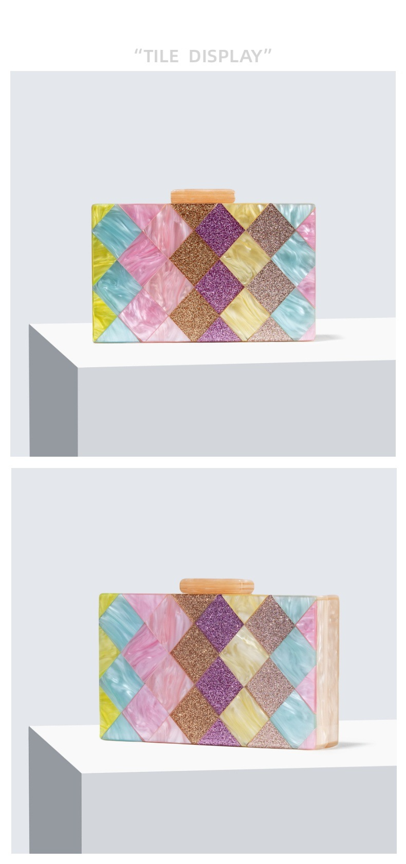 Borsa da donna a mano, con cuciture a contrasto, in acrilico, con una spalla, pochette diagonale per feste di matrimonio_voghion.com